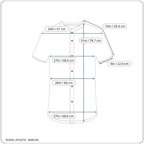 Florida Marlins Black Russell Athletic Jersey Men Rare Miami 100% Poly Size 2X